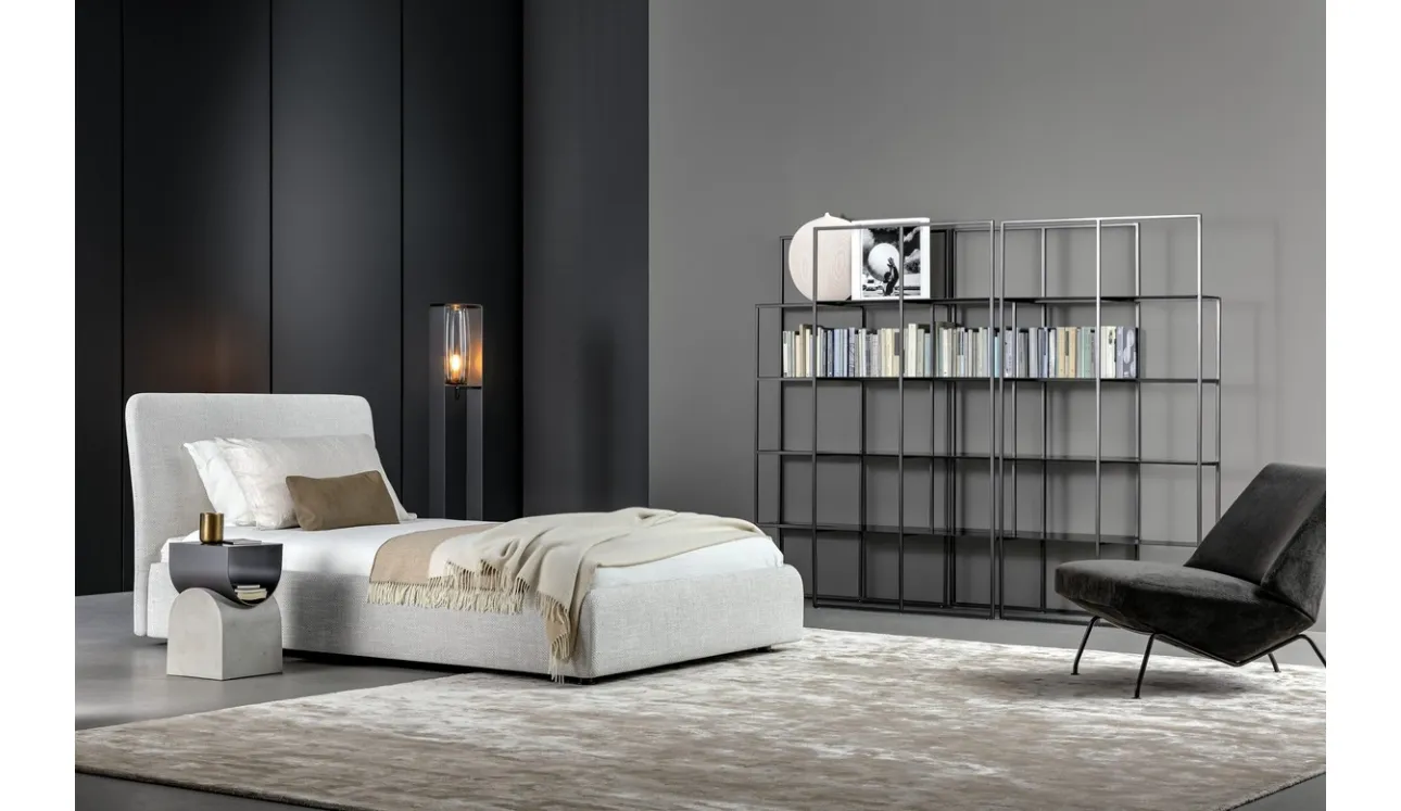 Letto singolo con box contenitore Tonight di Bonaldo