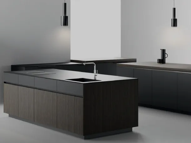 Cucina Design con doppia isola in rovere e laccato Life Projects 22 di Copat Life