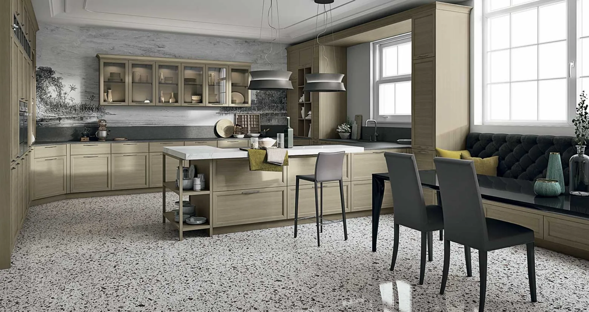 Cucina angolare Doimo Cucine D23 NERA - Milano